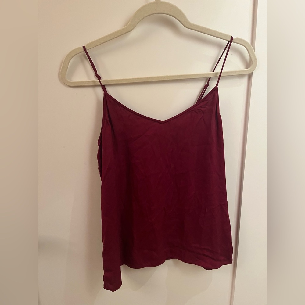 Elegant Silk Burgundy Cami Top
